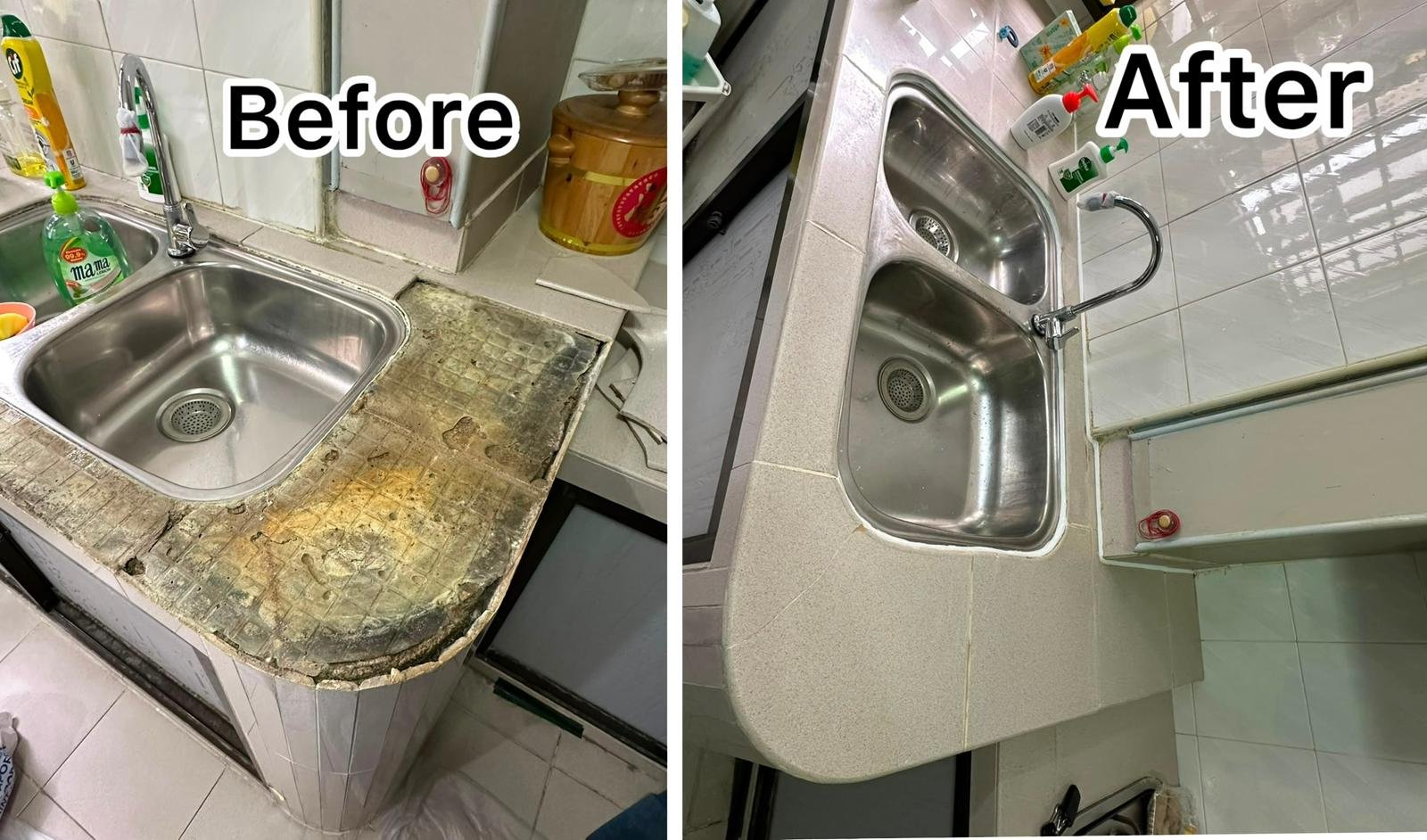 Kitchen Sink Countertop Replacement & Repair Service in Singapore